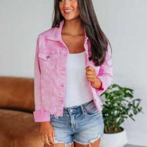 Gemma Risen Denim Jacket - Acid Pink