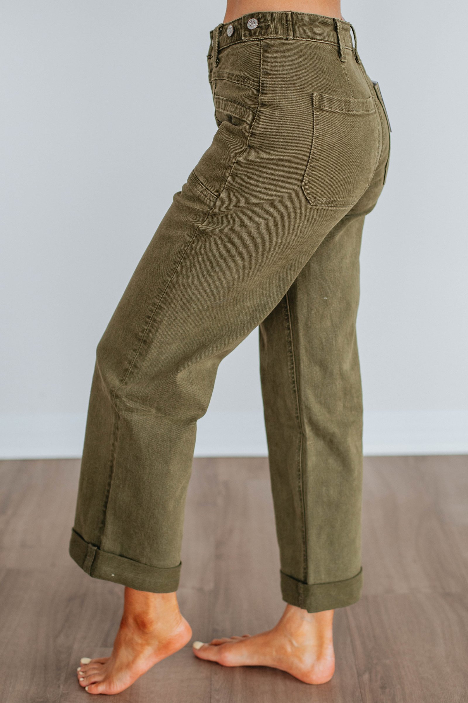 Dayna Flying Monkey Jeans - Dark Olive - Image 6