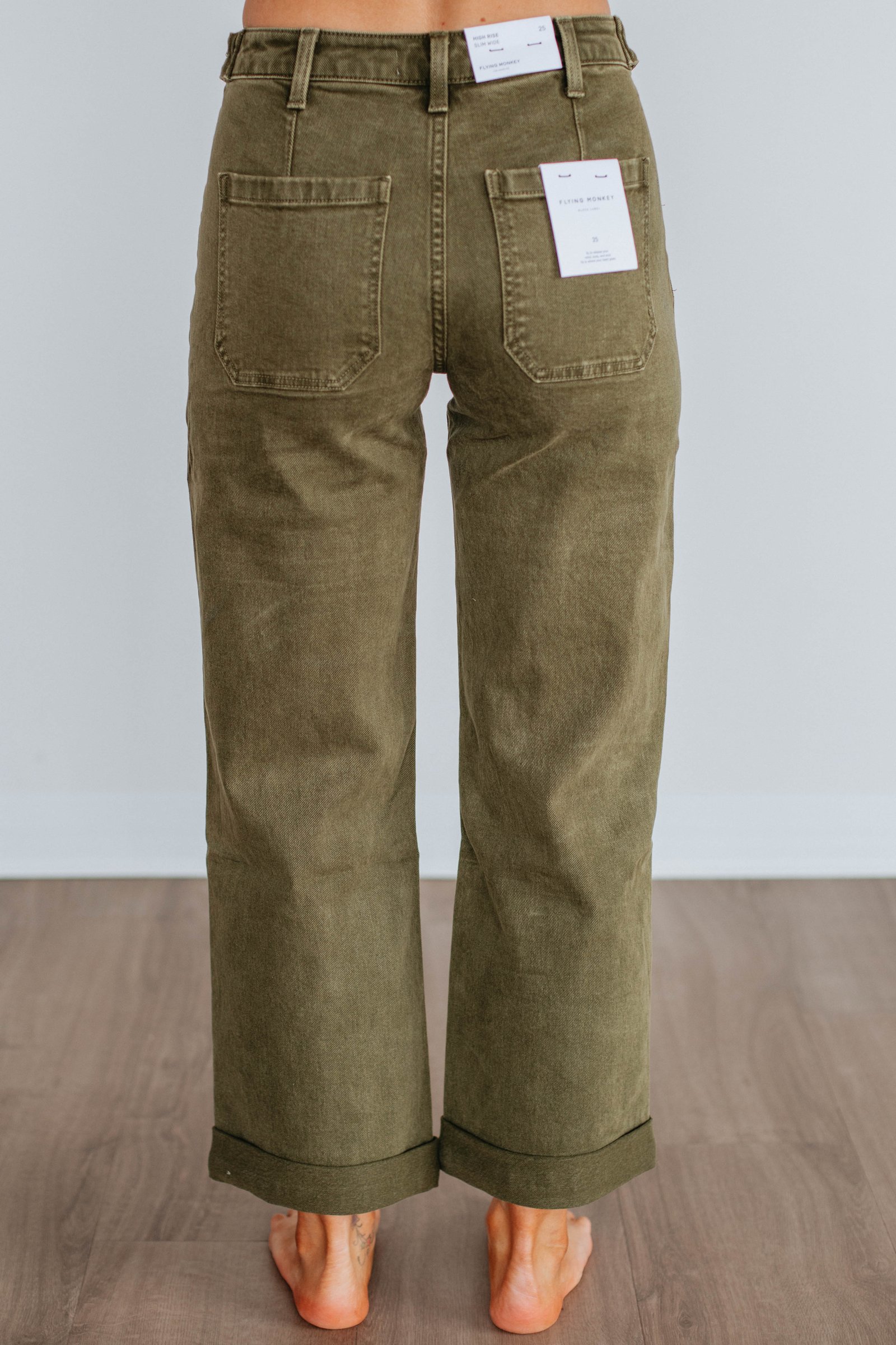 Dayna Flying Monkey Jeans - Dark Olive - Image 4