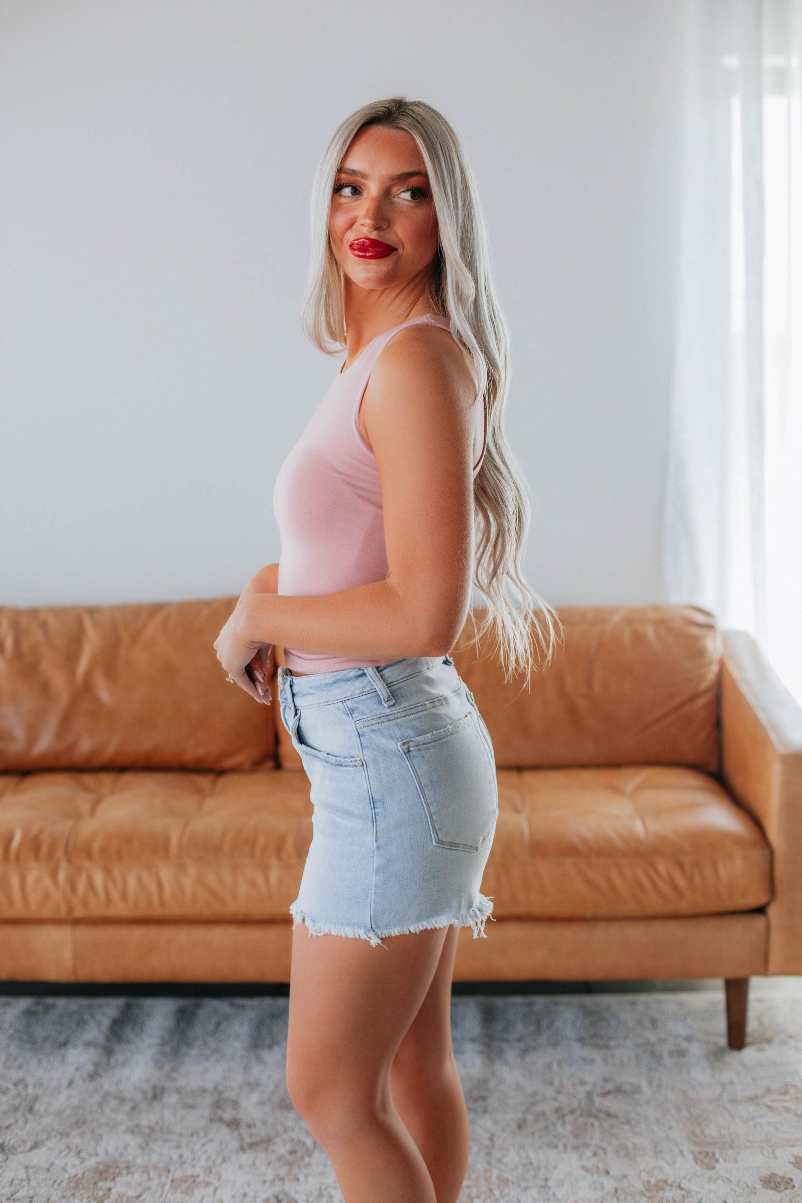 Demi Basic Tank - Dusty Rose - Image 2