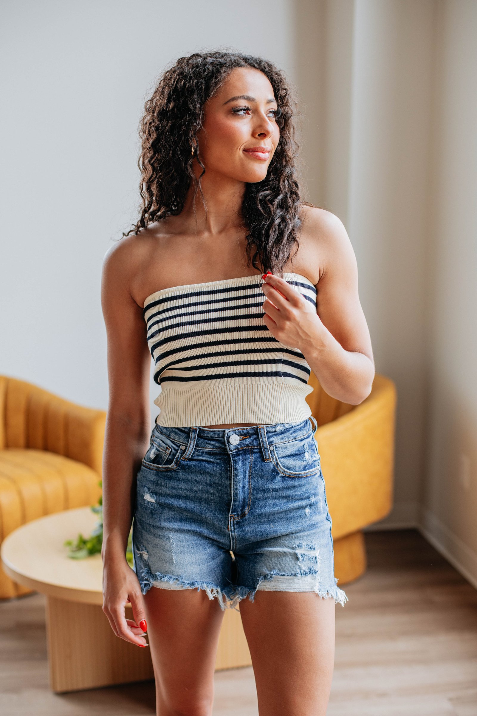 Joci Striped Top - Cream Mix