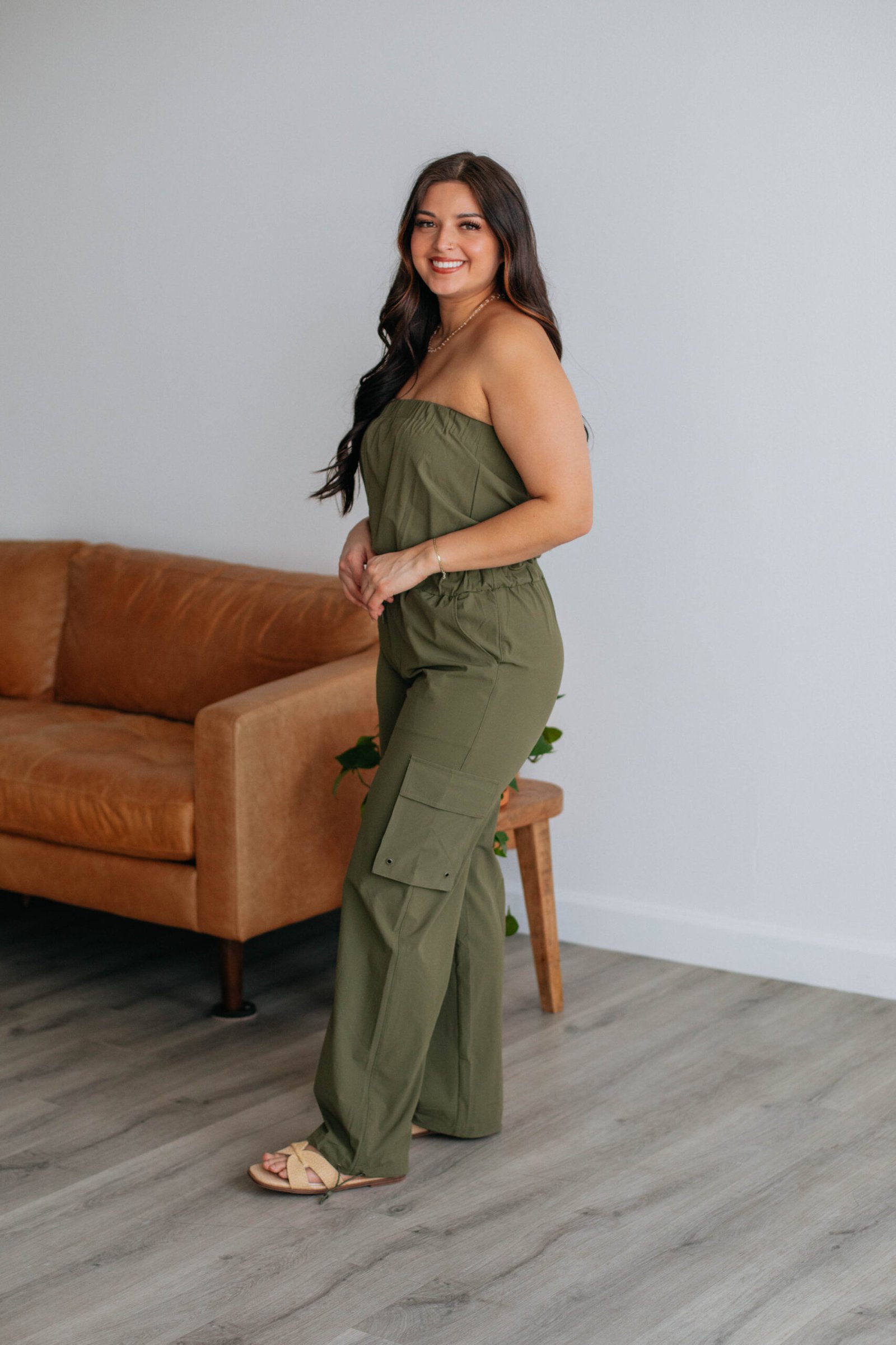 Kamari Active Jumpsuit - Dark Olive - Image 6