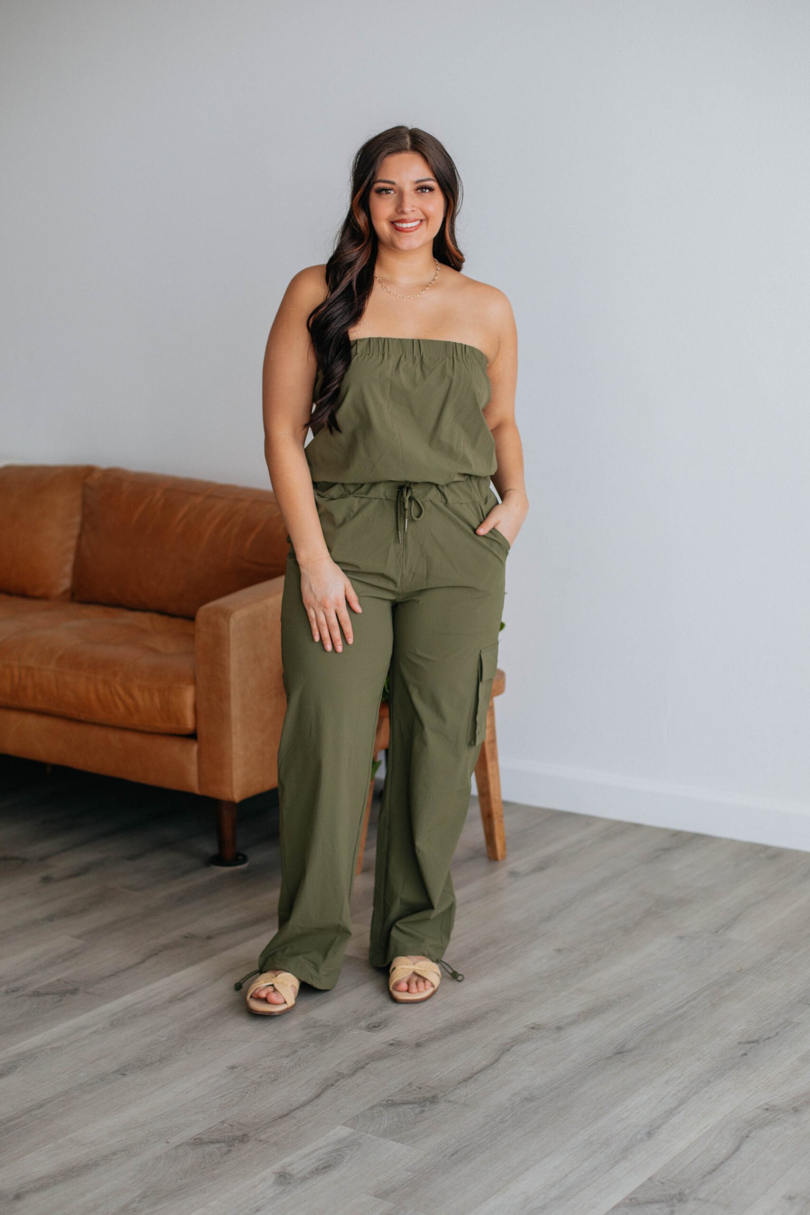 Kamari Active Jumpsuit - Dark Olive - Image 7