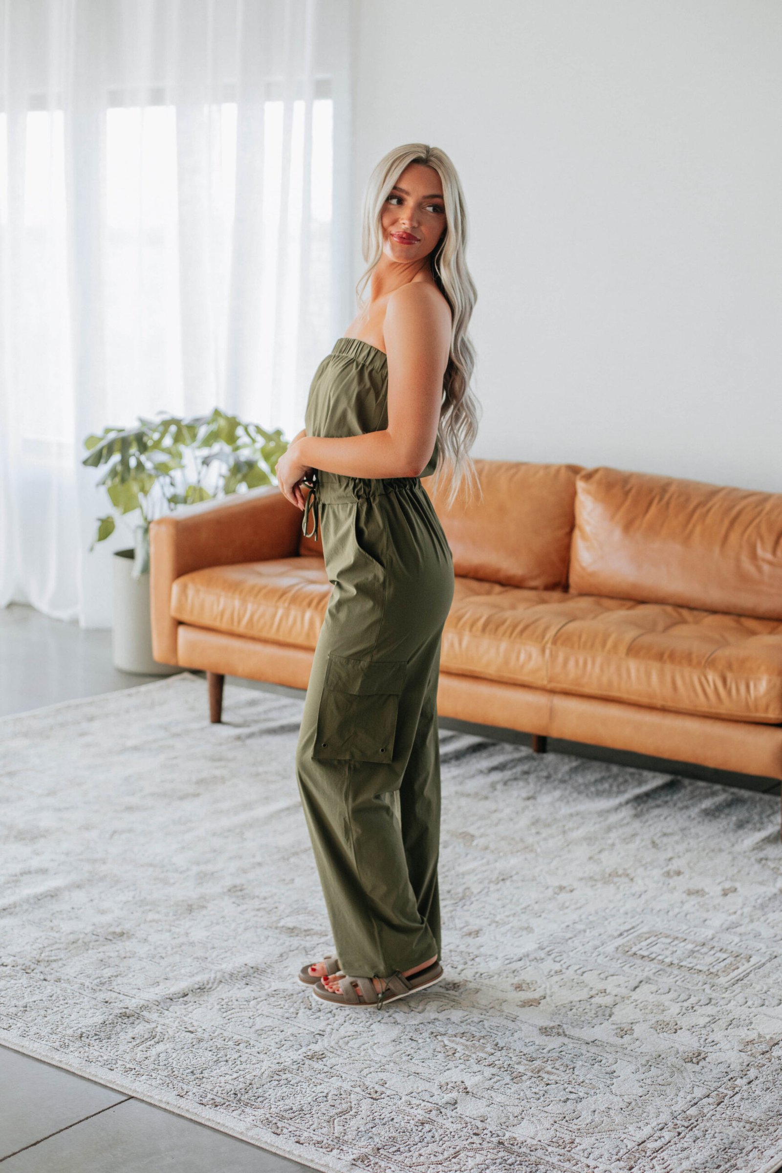 Kamari Active Jumpsuit - Dark Olive - Image 2