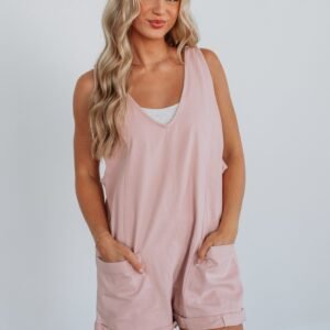 Kearney Short Overalls - Dusty Pink